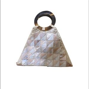 Genuine Mother of the Pearl Square Cut Handbag